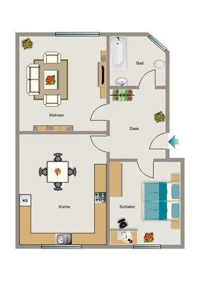 Grundriss der Wohnung