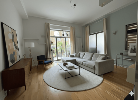 Wohnzimmer mit Balkonzugang