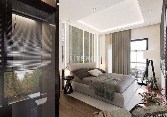 Apartments in a Complex 450 Meters from the Sea in Alanya Center