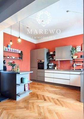 Haupthaus EG-Wohnung - Wohnküche mit Einbauküche