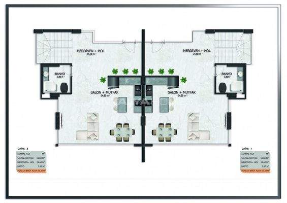 New Triplex Houses with Private Pool in Alanya