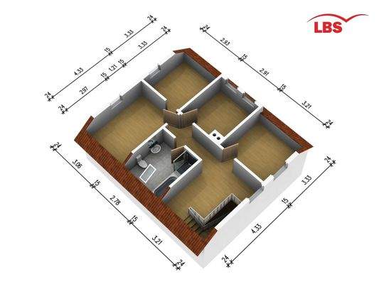 Grundriss Dachgeschoss 3D
