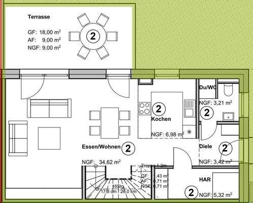 Grundriss Erdgeschoss Haus 2