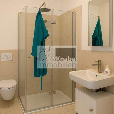 innenliegendes Bad mit bodengleicher Dusche