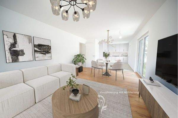 Visualisierung Wohn,- Esszimmer, Küche