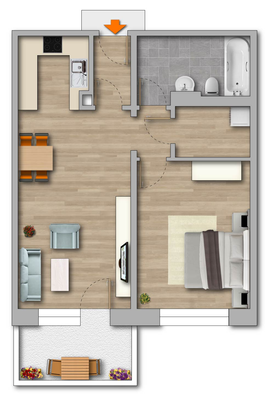 Grundriss möbeliert