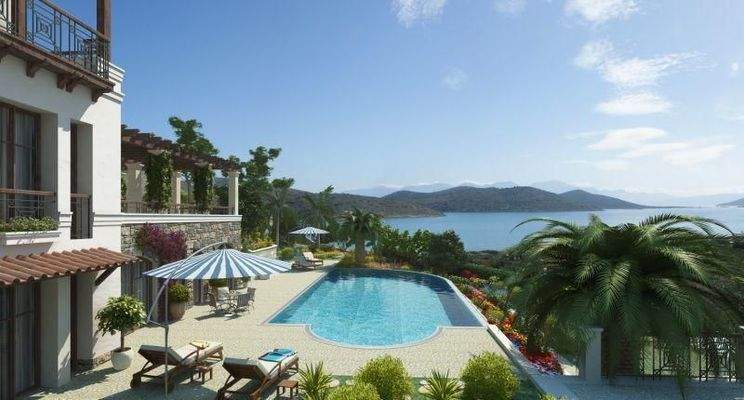 Kreta, Schisma Eloundas: Luxusvilla am Meer mit Pool, Gästehaus, Privatstrand und 5-Sterne-Hotelservice zu verkaufen