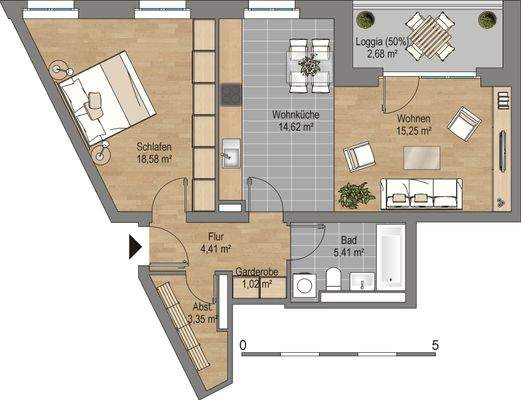 Grundriss der Wohnung