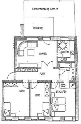 Grundriss-Skizze Wohnung