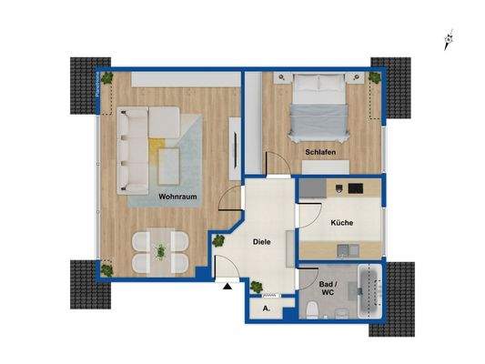 Grundriss Dachgeschosswohnung