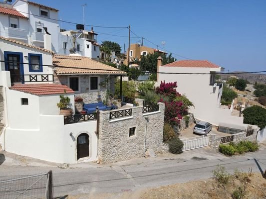 Kreta, Kalo Chorio: Traditionelles Steinhaus mit Panoramablick auf das Meer zu verkaufen