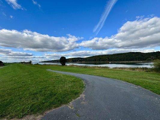 Radweg an der Elbe entlang 