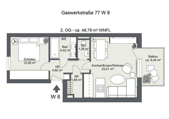 Gaswerkstraße 77 W 8 - 2D-Grundriss