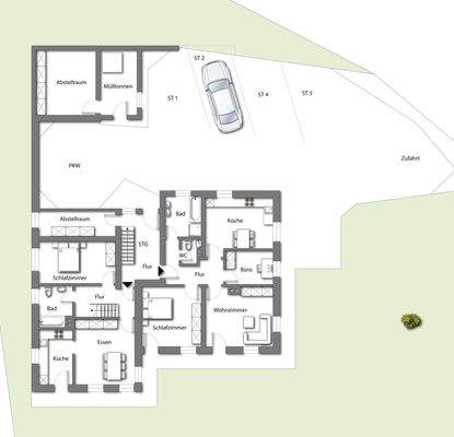 Erdgeschoss (kein Maßstab - Details können abweichen)