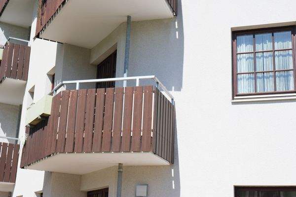 Blick zum Balkon
