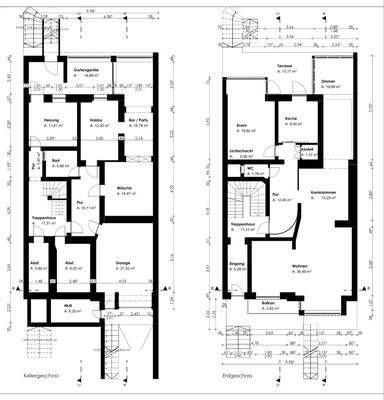 Kellergeschoss & Erdgeschoss Grundriss