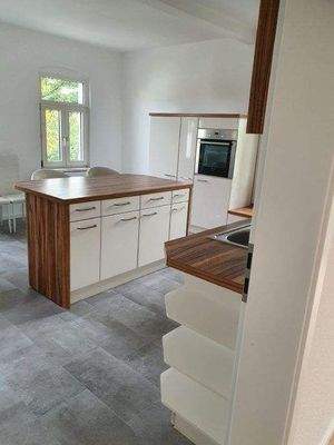 Blick in die helle Küche