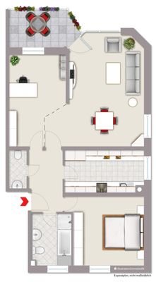 Grundriss mit Alternativer Aufteilung