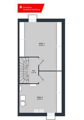 Keller Grundriss mit Flur