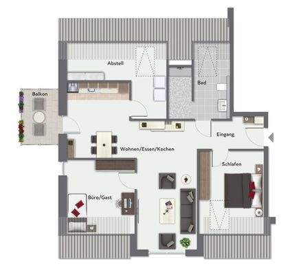 Grundriss Whg. 11 - nicht maßstabsgerecht 