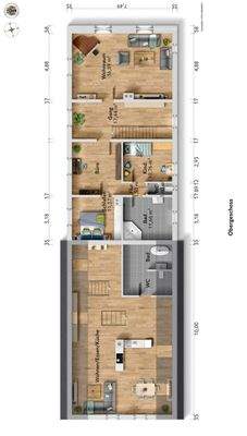 Grundriss der beiden Häuser Obergeschoss