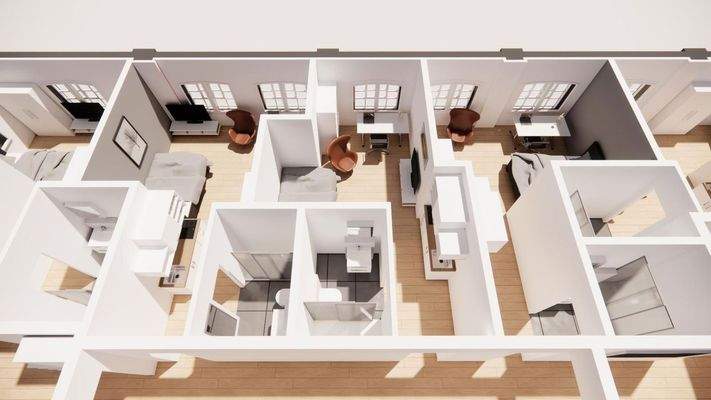 Animation Co-Living-WG Wohnung