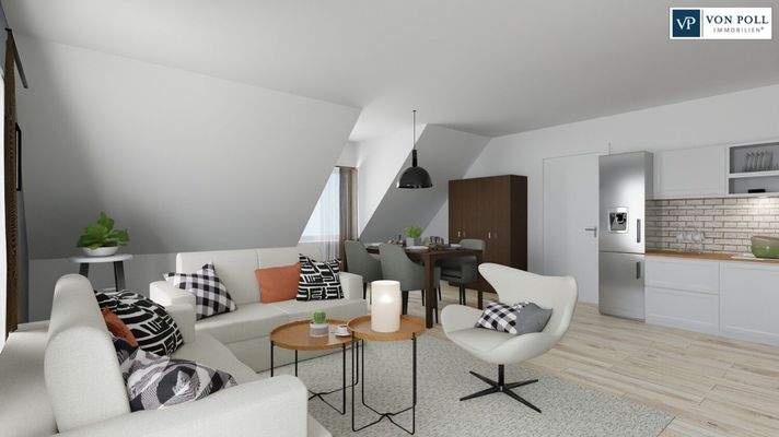 Ansicht Wohnen / Essen / Kochen