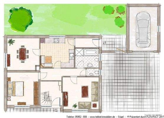 Erdgeschoss-Skizze - Exposéplan - Visualisierung