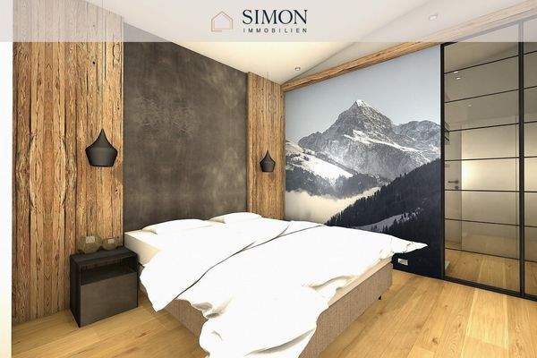 Schlafzimmer mit Walk-In Kleiderschrank Visualisierung