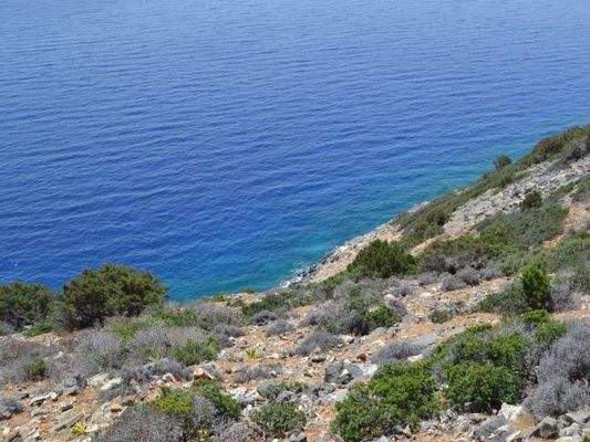 Kreta, Elounda: Großes, erstklassiges Grundstück in erster Meereslinie zu verkaufen