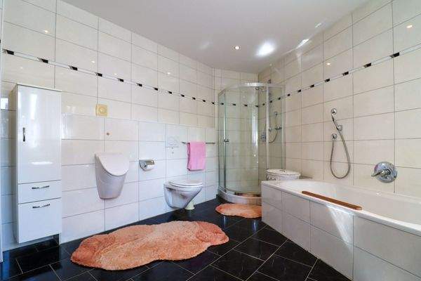 Modernes Tageslichtbad im EG - Dusche + Badewanne