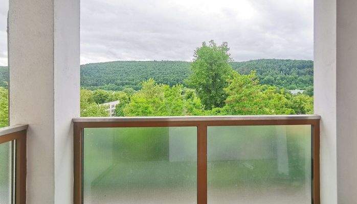 Blick vom Balkon ins Almühltal