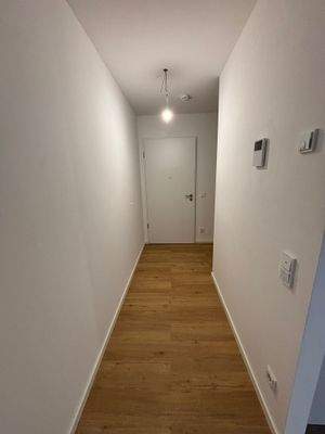 Moderner Flur mit Holzboden