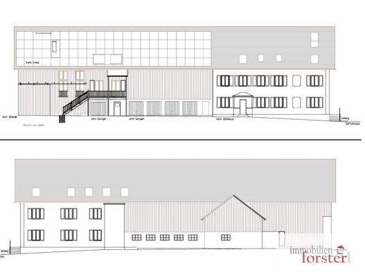 Gebäude Ansicht Süden-Norden