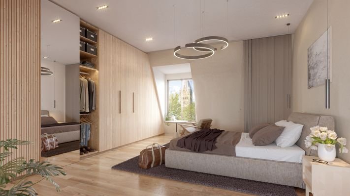 Visualisierung Schlafzimmer Penthouse 