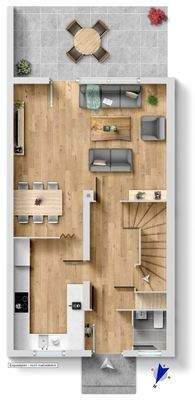 Grundriss Erdgeschoss - Möblierungsvorschlag