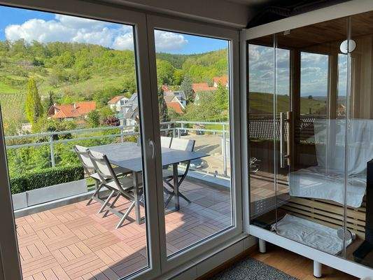 Blick zur Dachterrasse