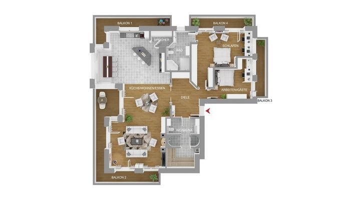 Grundriss Wohnung 3