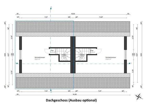 Dachgeschoss (optional ausgebaut, mit Bad)