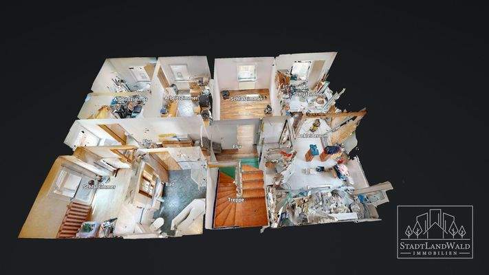 Schematischer Grundriss OG - 3D