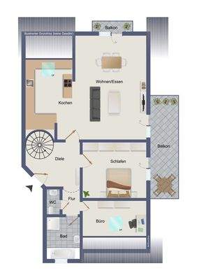 2.OG/Dachgeschoss (kein Maßstab)