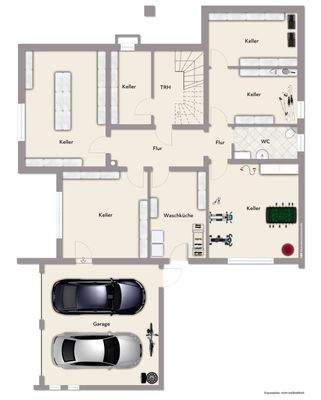 Exposeplan Keller und Garage