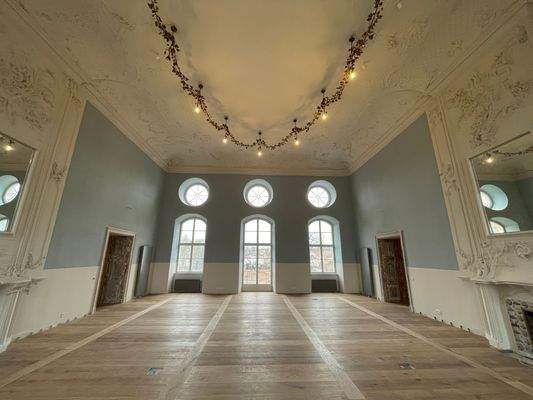 Großer Saal mit Stuckdecke