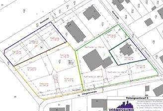 Vorschlag zur Grundstücksteilung vom Ingenieurbüro Mathes 