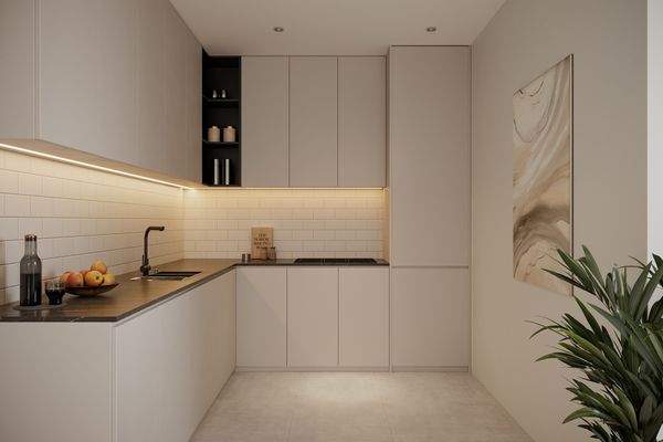 Küche mit hochwertiger Einbauküche