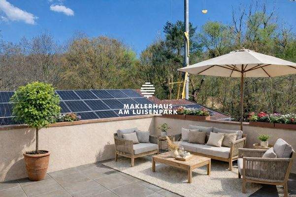 Beispiel eingerichtete Terrasse