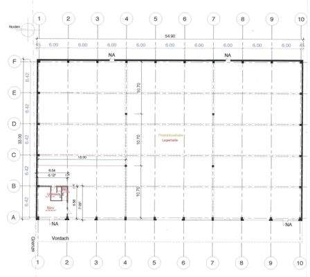 Grundrissplan Halle 1.850m²