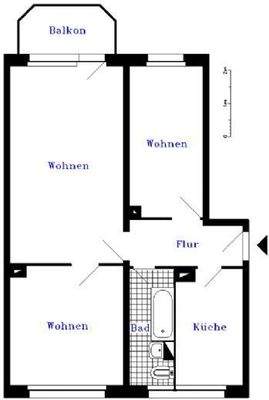 3-Raumwohnung mit Balkon
