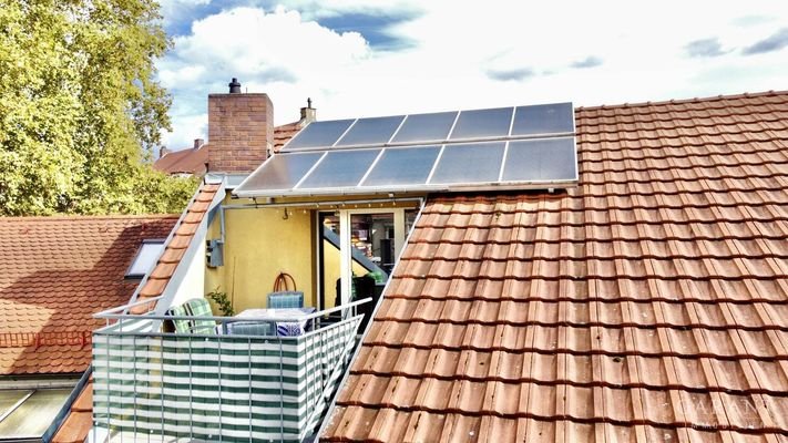 Dachterrasse Photovoltaik Drohne 