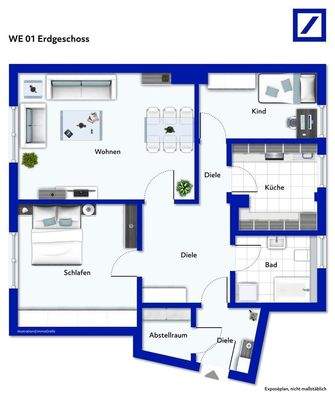 Grundriss - möbliert